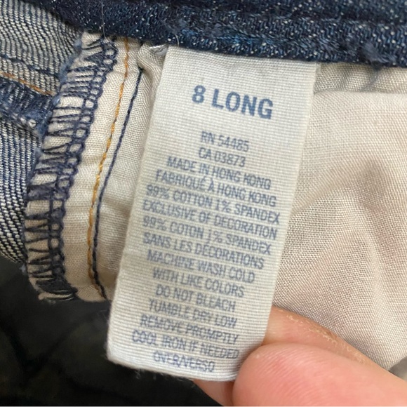 Vintage Y2K American Eagle Outfitters Dark Wash Low Rise Real Flare 8 Long - Picture 5 of 15